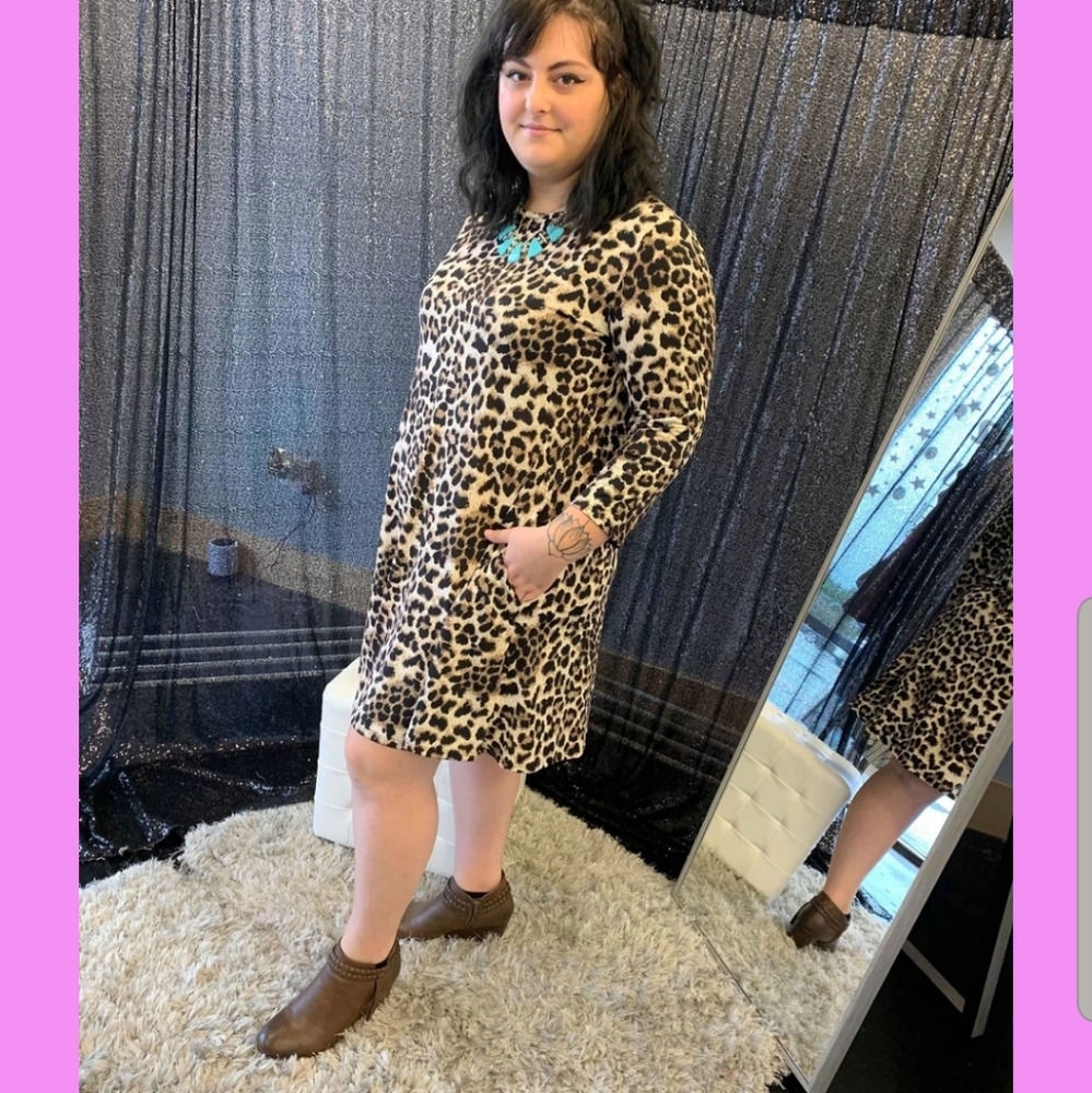 Plus size leopard dress